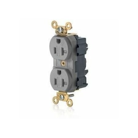 Leviton Straight Blade Receptacle, 5-20R, 20 A, 125V AC, Flush Mount, Self-Grounded M5362-SGG