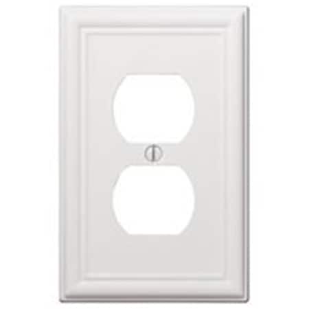 Betterbattery 1 Gang Duplex Chelsea Steel Wallplate - White BE2144893