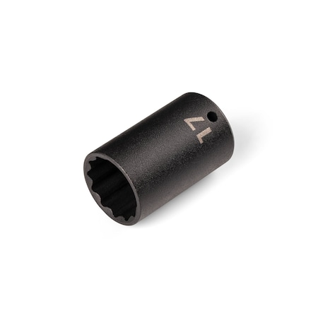 Tekton 1/4 Inch Drive x 17 mm Semi-Deep 12-Point Impact Socket SID04317