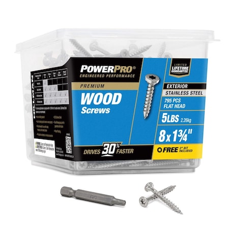 Hillman Power Pro No. 8 Ga. X 1 3/4 in. L Stainless Steel Star Flat Head Exterior Deck Screws 5 lb 7 48625V4