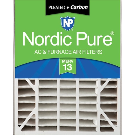 Nordic Pure 20x25x5 Plus Carbon Pleated Air Filter, High Capacity, MERV 13 20x25x5ABM13+C-1