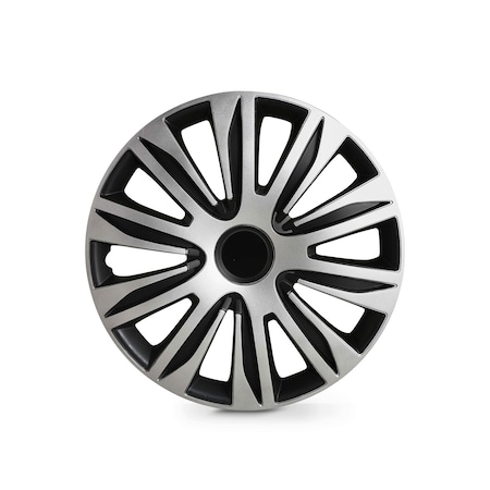 Altertrim 13 in Univ Wheel Rim Cover Hubcaps, Snap-On, (Slvr & Blk Lacq), 4PK CHB-5083-DP-13