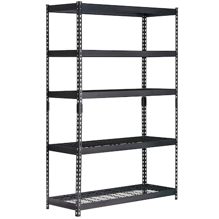 Edsal Shelving Unit, 5 Tier, 48"Wx24"Dx72"H, Blk MROP4824W5B-P