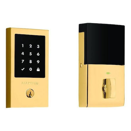 Baldwin Z-Wave Minneapolis Touchscreen Deadbolt with Schlage C Keyway Unlacquered Brass Finish 8225031ZW