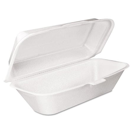 Dart Foam Hoagie Container with Removable Lid, 9.8x5.3x3.3, White, PK500 99HT1R