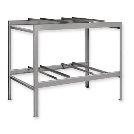 Pucel Drum Storage Rack, Holds 6 Drums, 84 in W x 36 in D x 48 in H, Putty DS-6