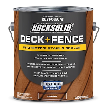 Rust-Oleum Deck and Fence Protective Stain and Sealer, Cedar, 1 Gallon ...