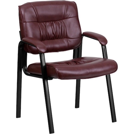 Flash Furniture Contemporary Side Reception Chair, 23-1/4 in W 26" L 36" H, Padded, Leather Seat BT-1404-BURG-GG