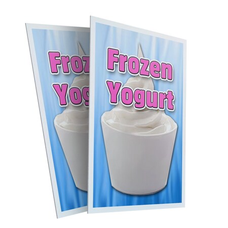 Signmission Frozen Yogurt, Plastic Signs Only 24 Inch x 36 Inch, Corrugated Plastic, 2PK CSB-2436-2PACK-Frozen Yogurt