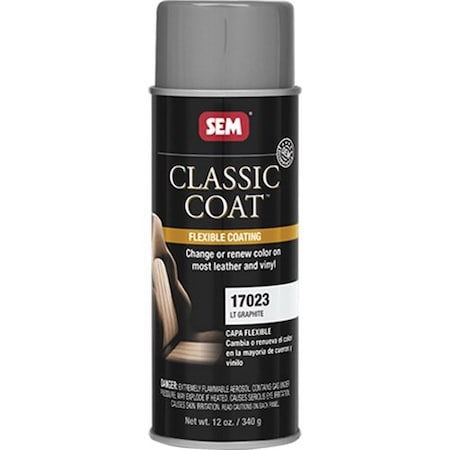Sem Classic Coat Flexible Coating, 16 oz Aerosol Can, Light Graphite, 24 hr Curing, Aerosol 17023