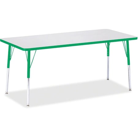 Jonti-Craft Berries Rectangle Activity Table, 30 in. x 72 in., A-height, Freckled Gray/Green/Gray 6413JCA119