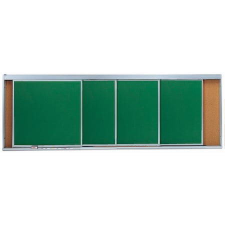 Aarco Horizontal Sliding Unit, w/ 2 Tracks, High Gloss White Porcelain Markerboard Panel, 48''Hx192''W HSU416-2