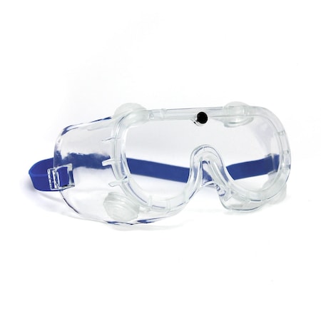 Optimax Indirect Ventilation Goggles, Adjustable Strap, PVC Frame, Clear PC, 12PK 152