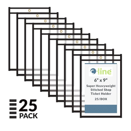 C-Line Products Shop Ticket Holders, 2 Side, 6 x 9", PK25 46069