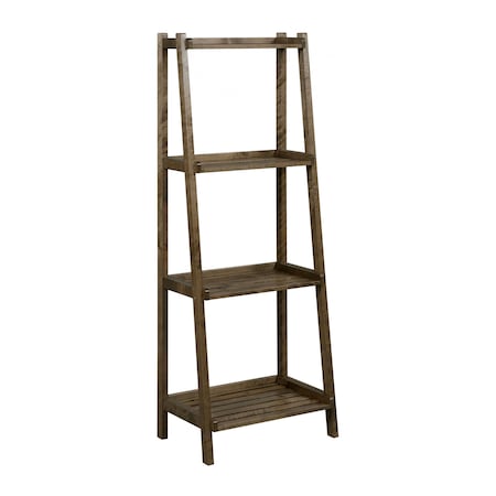 Homeroots 60" Bookcase With 4 Shelves In Antique Chestnut 380039