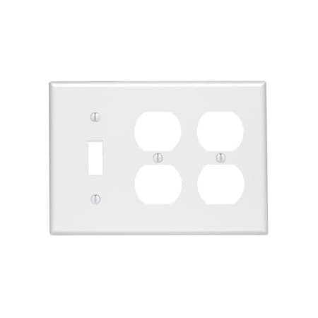 Leviton Combination Wallplate, Standard Size, Gang 3, White 88047