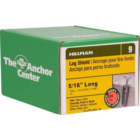 Hillman 5/16 in. D X 5/16 in. Long in. L Zinc Round Head Ribbed Anchor, 40PK 370209