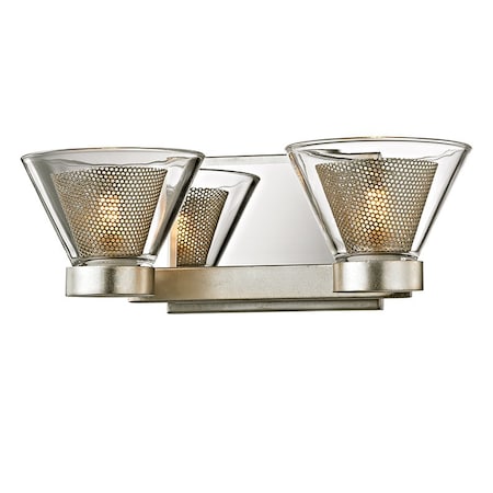Troy Lighting Wink 2 Light Bath And Vanity 12.5 In. Silver Leaf B5832