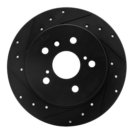 Dfc Premium Black Drilled & Slotted Brake Rotor, Disc Brake Rotor,  633-76079L