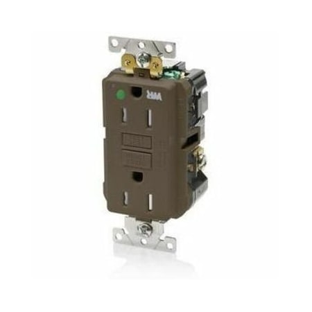 Leviton SmartlockPro GFCI 15A WR/TR/HG/PI Brown GFWT1-HG
