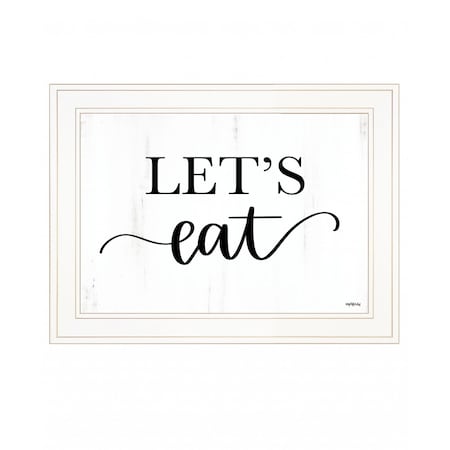 Homeroots Lets Eat 2 White Framed Print Kitchen Wall Art 407628