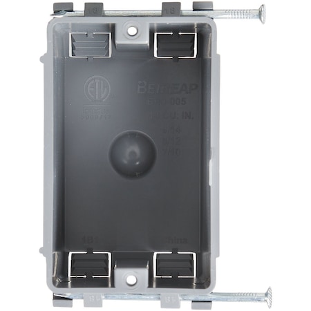 Unbranded 1-Gang PVC Molded New Work Wall Electrical Box 18 Cu.'' BCJ-005