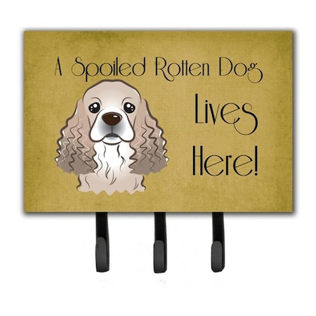 Carolines Treasures Cocker Spaniel Spoiled Dog Lives Here Leash and Key Holder BB1464TH68