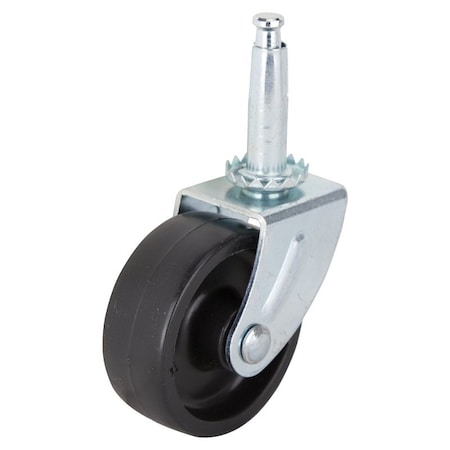 Prosource Swivel Caster, 2 in Dia Wheel, 2 in W Wheel, Black, 60 lb, Steel Housing Material JC-B22-PS