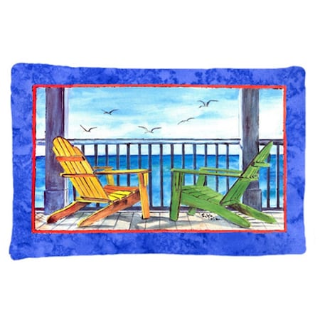 Carolines Treasures 20.5 x 30 in. Adirondack Chairs Blue Moisture Wicking Fabric Standard Pillow Case 8767PILLOWCASE
