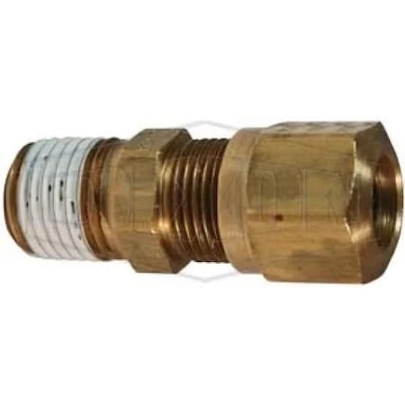Dixon Air Brake Connector, 5/16-24 x 1/4 in Nominal, Straight Male x Pipe End Style, Brass, Domestic 68NAB34VS