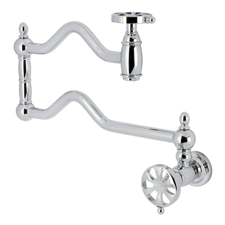 Kingston Brass Wall Mount Pot Filler Faucet, Polished Chrome KS2101RX
