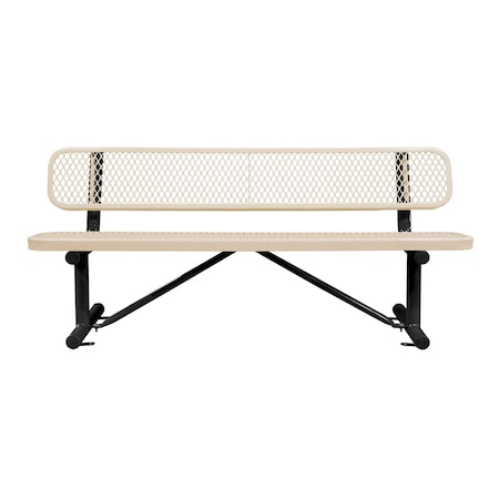 Leisure Craft Bench/Back, Surface Mount, 6ft., Sndstn B6WBSM-SANDSTONE