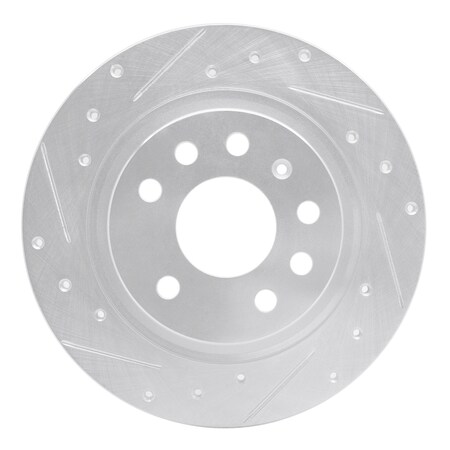 Dynamic Friction Co DFC Brake Rotor - Drilled and Slotted - Silver 631-65017L