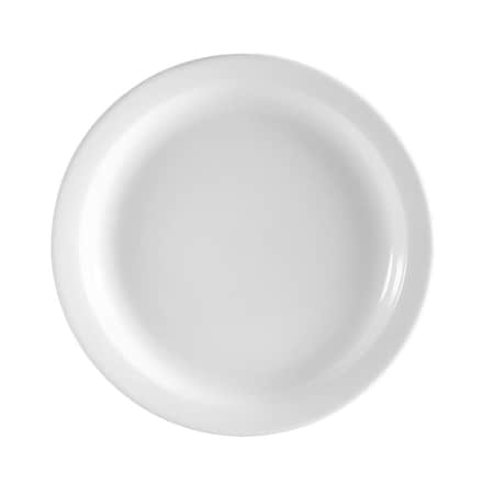 Cac Foodservice CAC China Clinton Narrow Rim 6-3/8-Inch Super White Porcelain Plate, Box of 36, 36PK NCN-6