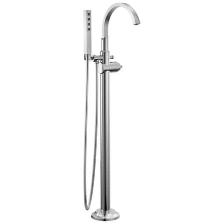 Delta Tetra Floor Mount Tub Filler Trim In Lumicoat Chrome T4788-PR-LHP-FL