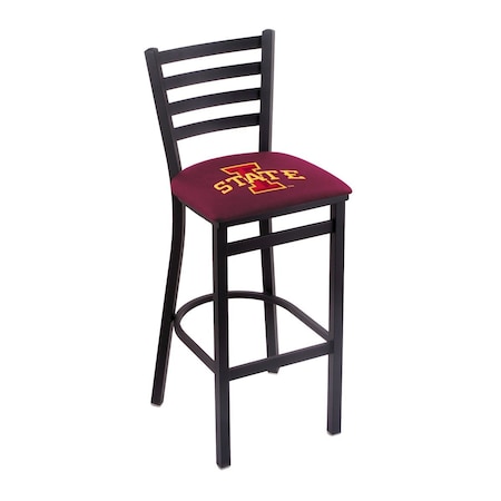 Holland Bar Stool Co 25" Blk Wrinkle Iowa State Stationary Counter Stool, Ladder Back L00425IowaSt
