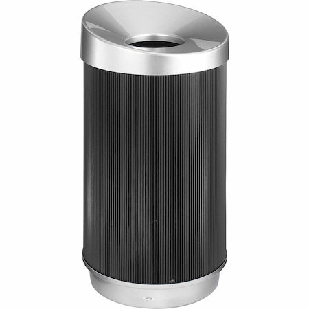 Safco Trash Can, Round, 38 gal., Black 9799BL