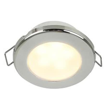 Hella Marine 24V Euro LED 75 3 in. Round Spring Mount Down Light with Stainless Steel Rim, Warm White 958109621