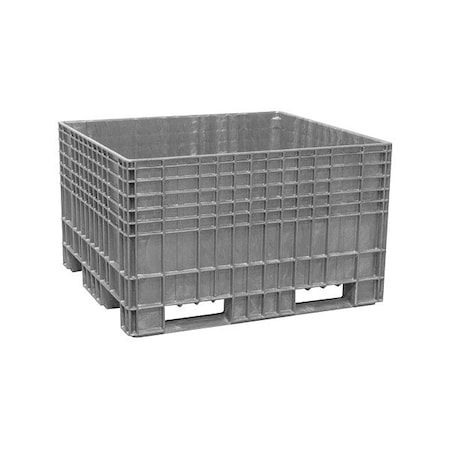 Buckhorn Bulk Container 25.9 cu ft Volume Cap., 48 in L, 44 in W, 29 3/8 in H, Plastic, Black BF4844290010000