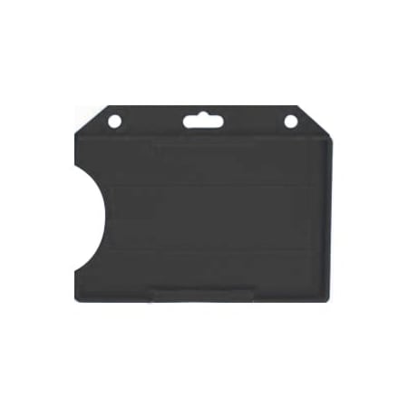 Brady BADGE HOLDER, BLACK, HORIZONTAL SEMI-RIGID CARD HOLDER W/4TH SIDE RAIL 1840-8111