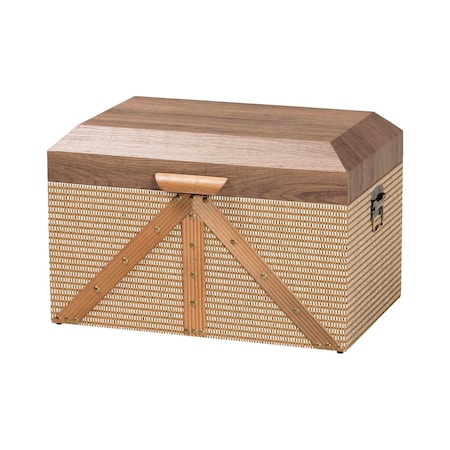 Baxton Studio Kande Storage Trunk with Hinged Top and Woven Exterior 272-14848-ZORO