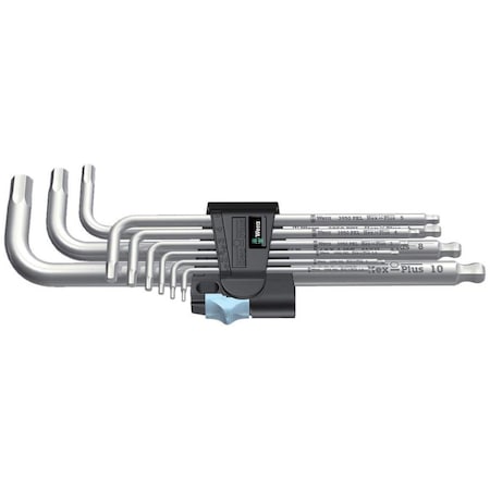 Wera Stainless Steel Metric Allen Wrench L Key Set - 9 Piece 5022720001