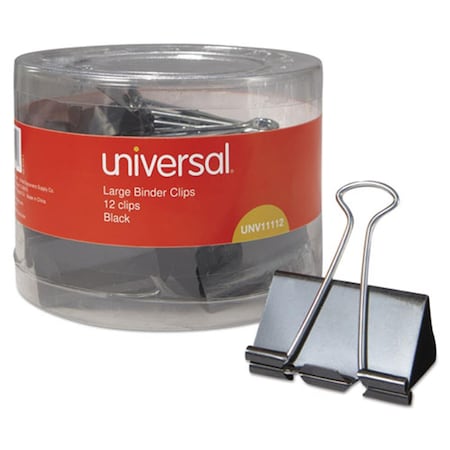 Universal Office Products UNV Large Binder Clips, Black - 12 Per Pack, 12PK 11112
