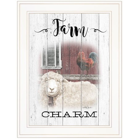 Homeroots Farm Charm 1 White Framed Print Wall Art 406362