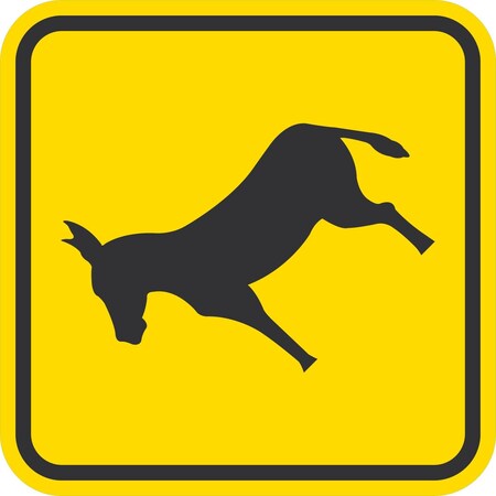 Lyle Donkey Crossing Symbol, 12x12, Engineer Grade, Yellow G-2015-EG_12x12