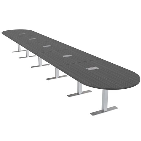 Skutchi Designs 22 Person Conference Table With Power Unit | 22' Racetrack Table | Harmony Series HAR-RAC-48X264-T-WA7949-ESIL