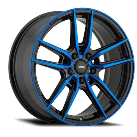 Newalthlete 18 x 8 in. Myth 5 x 108 mm ET43 Wheel, Gloss Black with Blue Tinted Clearcoat NE3852635