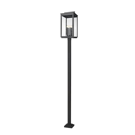 Z-Lite Hartwell 6-Light Outdoor Post Mounted Fixture, 15 in W x 125.5 H, Sand Black 5019PHXXLS-536P-BK