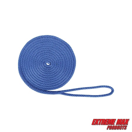 Extreme Max 3006.2021 BoatTector Solid Braid MFP Dock Line - 1/2" x 20', Royal Blue 3006.2021