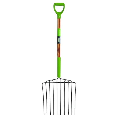 Ames 10-Tine Ensilage Fork, Welded Steel, Hardwood Handle, D-Grip 2827000